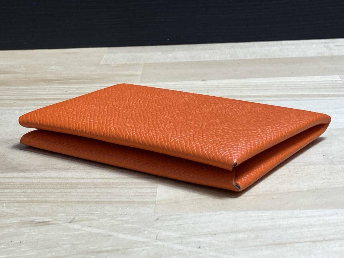  HERMES エルメス カルヴィ カードケース 名刺入れ オレンジ その他 小物