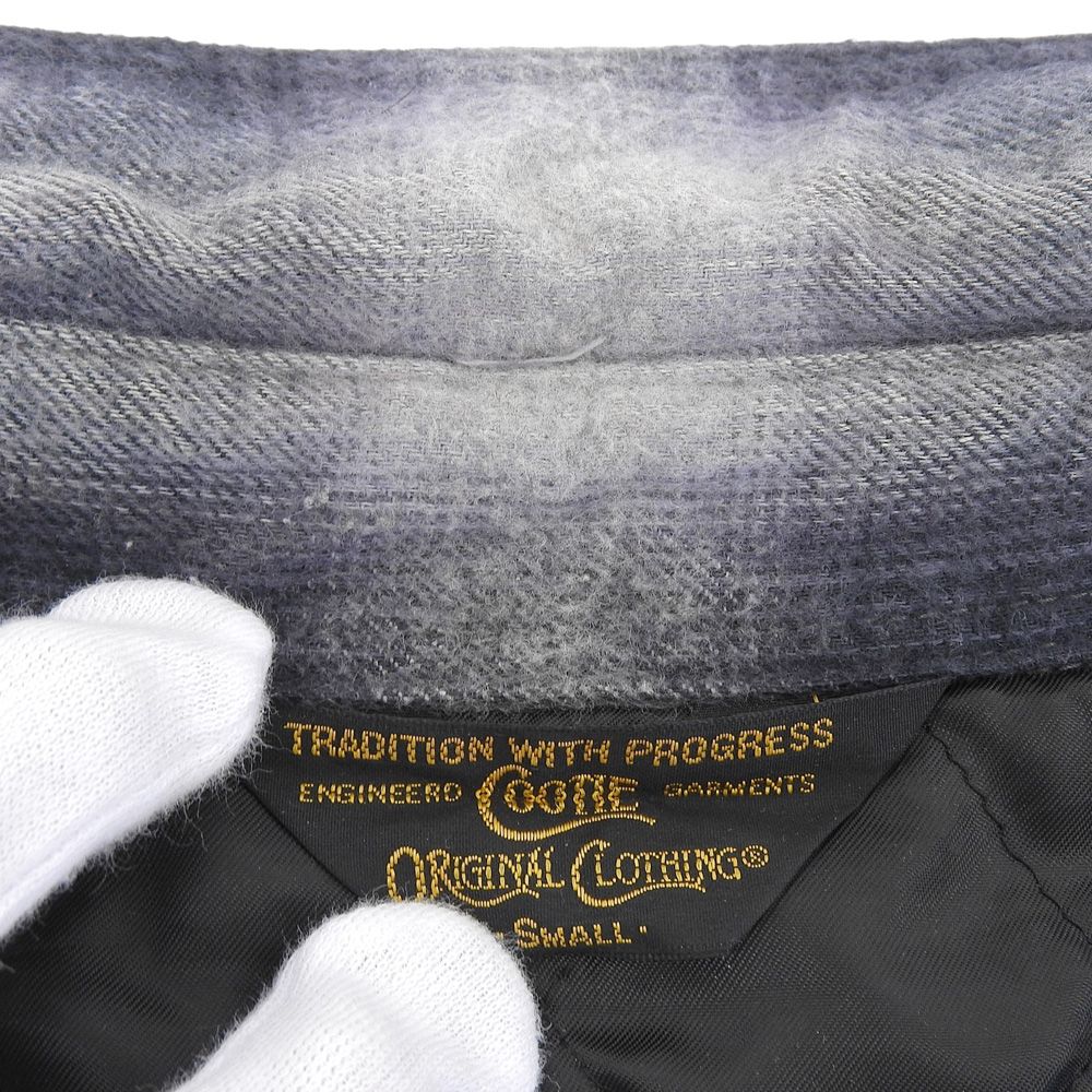 COOTIE クーティー トップス S ネイビー/グレー メンズ COOTIE クーティー 美品 コットン 中綿 オンブレチェック シャツ