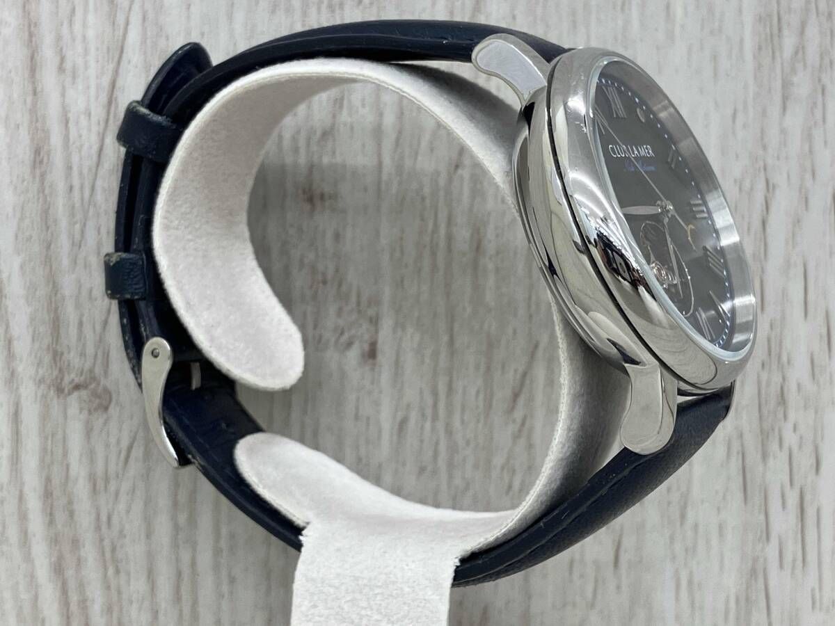  CITIZEN CLUB LA MER 8229-S 116813 自動巻き AT シチズン クラブラメール オープンハート 裏スケ 青文字盤 メンズ腕時計 腕時計(クォーツ) 腕時計(アナログ)