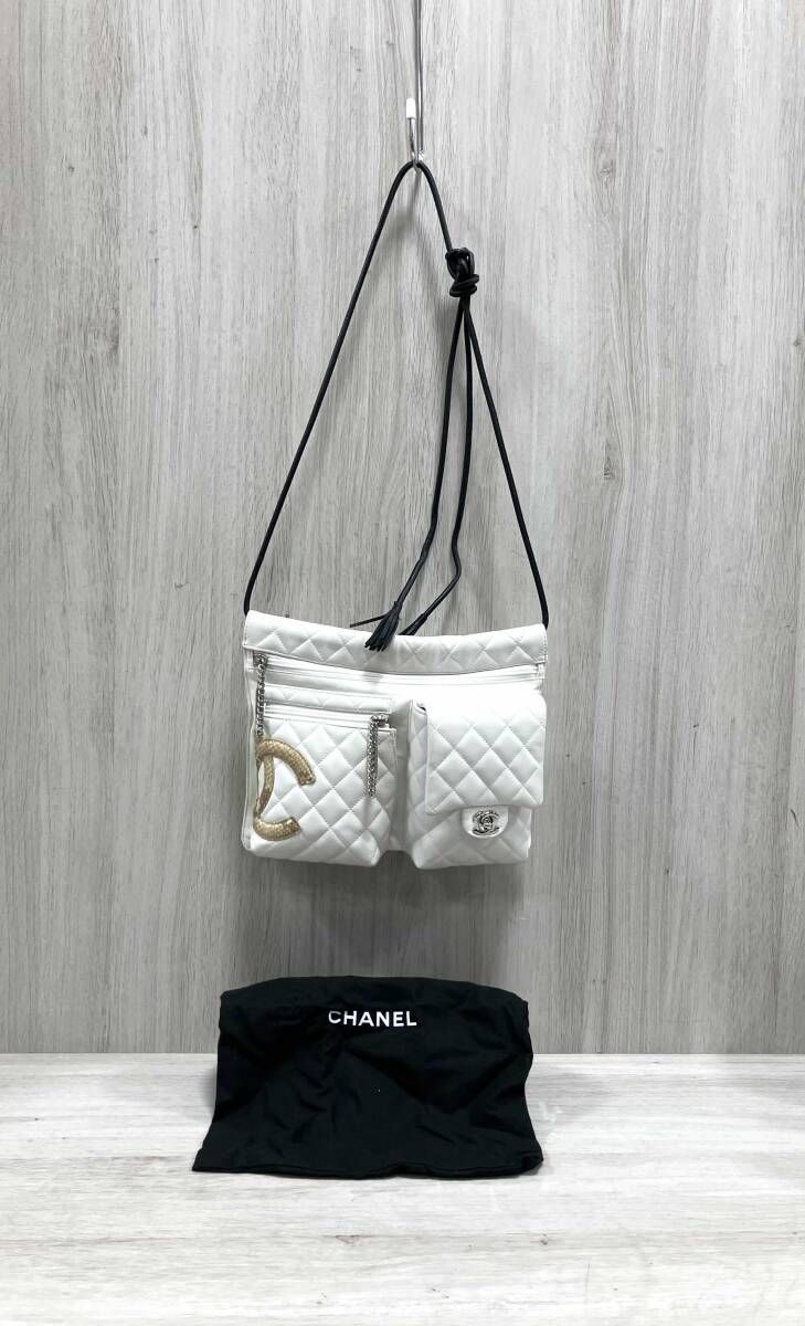 CHANELシャネル ラムスキン カンボンラインショルダーバッグ フランス製