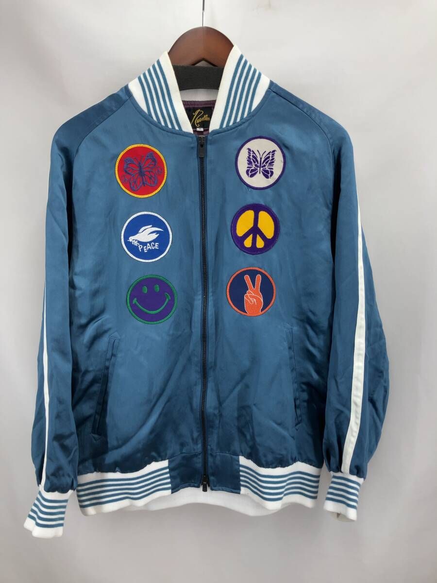 needles ニードルズ MR 195 サテンジャンパー スカジャン ワッペン S ブルー 通年