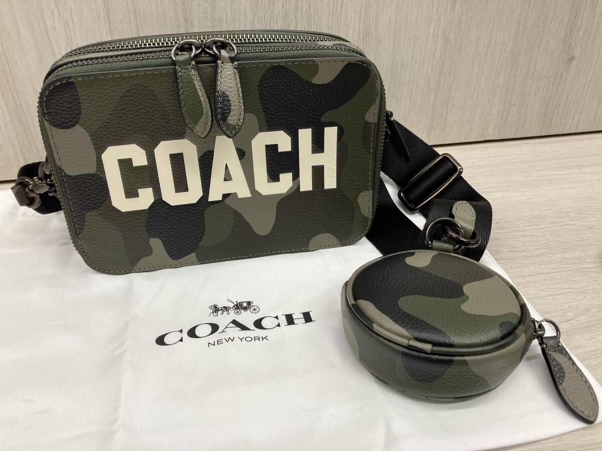 COACH J 2421 CZ 007 ショルダーバッグ バッグ 迷彩柄 グリーン系 保存袋付き