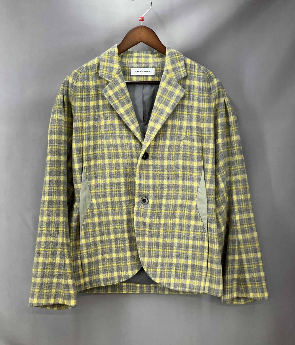 Kiko Kostadinov キコ コスタディノフ HARKMAN DARTED JACKET サイズ46 グレー イエロー 冬