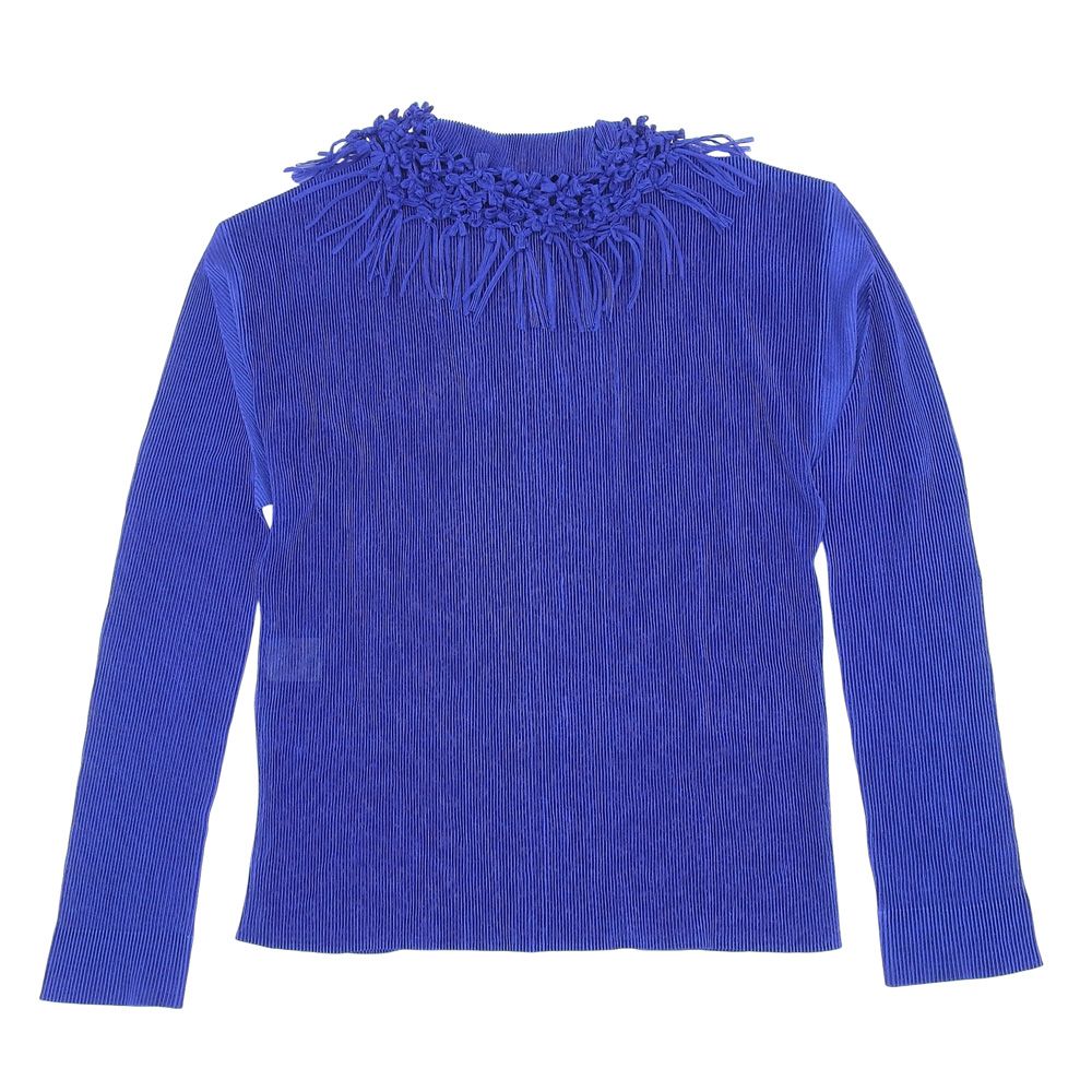 ISSEY MIYAKE イッセイミヤケ トップス 2 ブルー レディース ISSEY MIYAKE イッセイミヤケ 美品 フリンジカラー プリーツ シアー