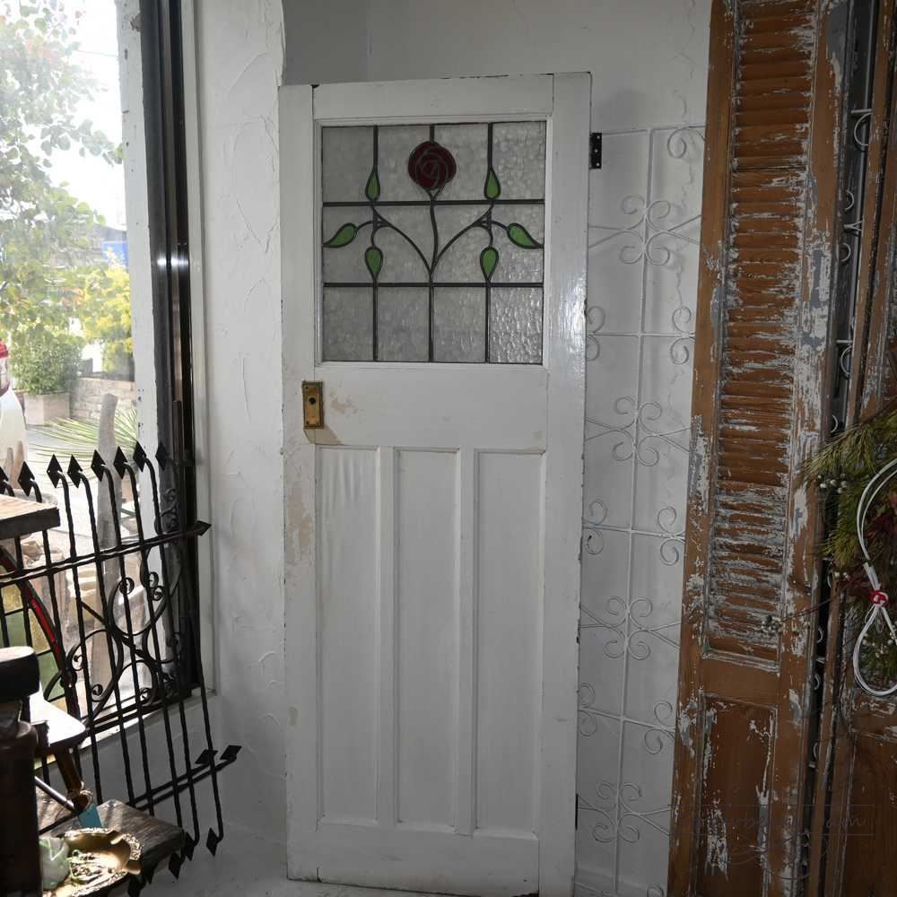 L 3710 53 英国アンティーク ステンド ドア 扉 建材 建具 インテリア DIY 小屋 イギリス