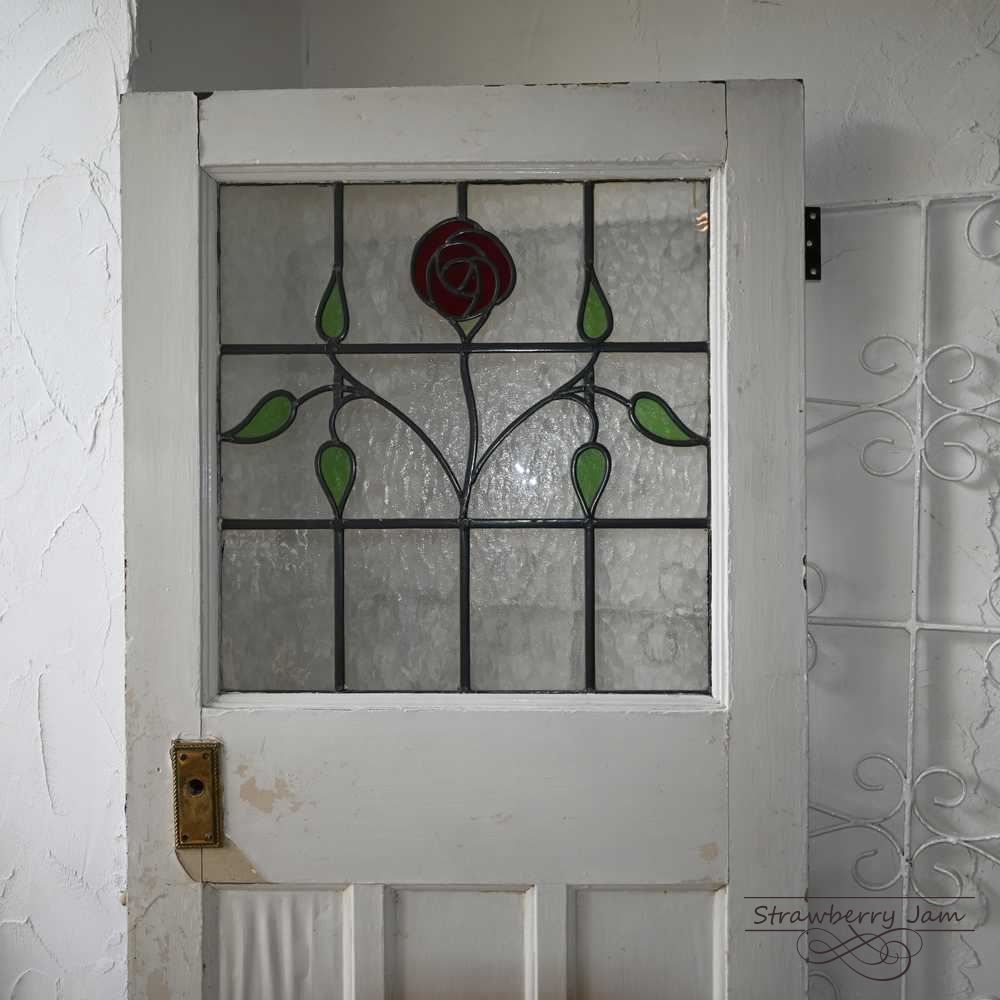 L 3710 53 英国アンティーク ステンド ドア 扉 建材 建具 インテリア DIY 小屋 イギリス