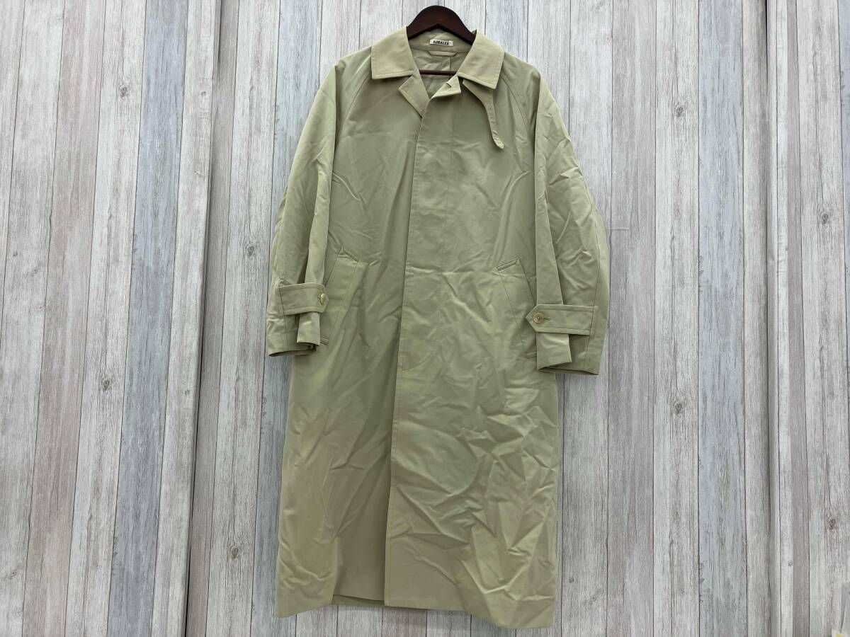 AURALEE オーラリー WOOL MAX CANVAS SOUTIEN COLLAR COAT トレンチコート メンズ ピスタチオグリーン