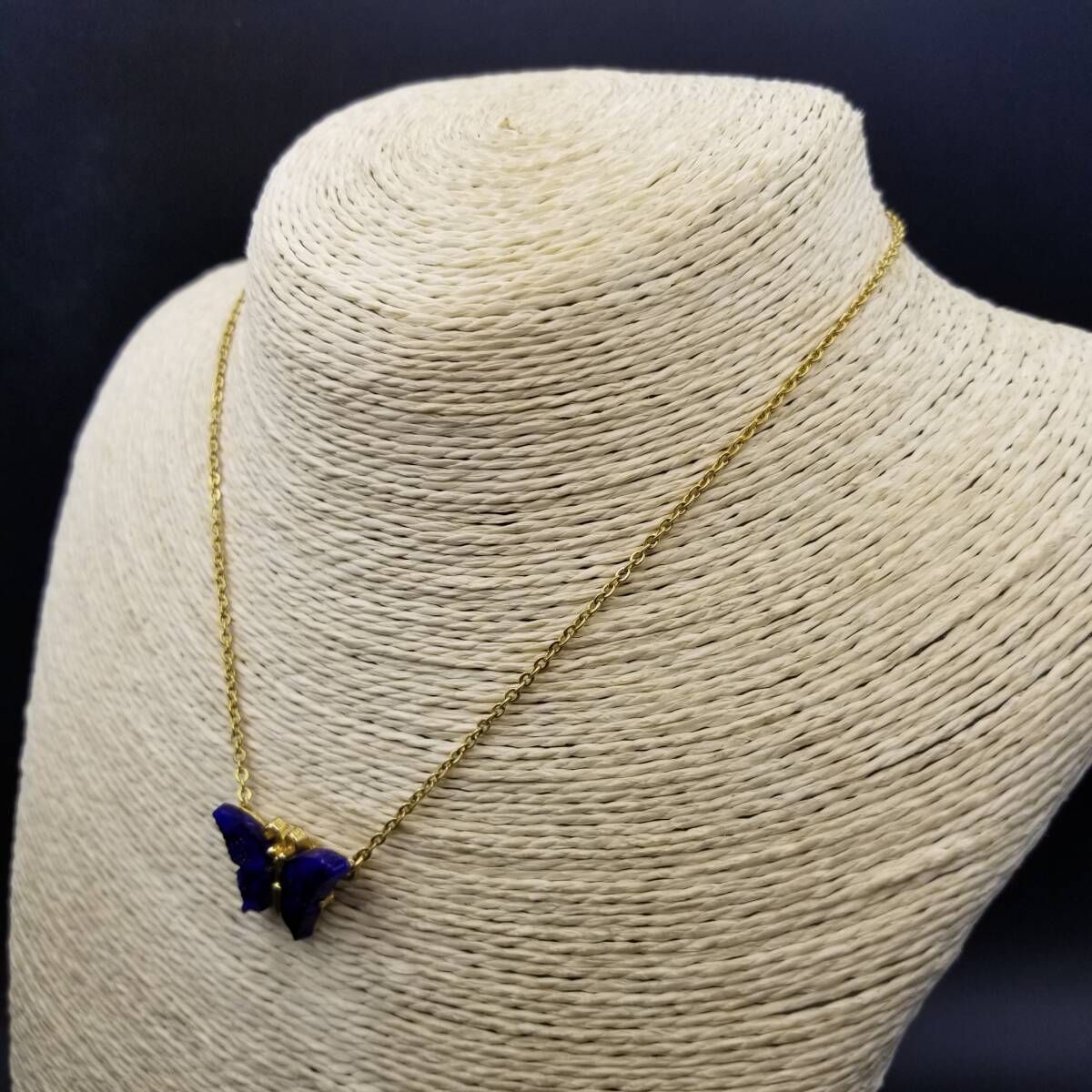 50'60's Crown Trifari 青い蝶 ヴィンテージ バタフライ ペンダント