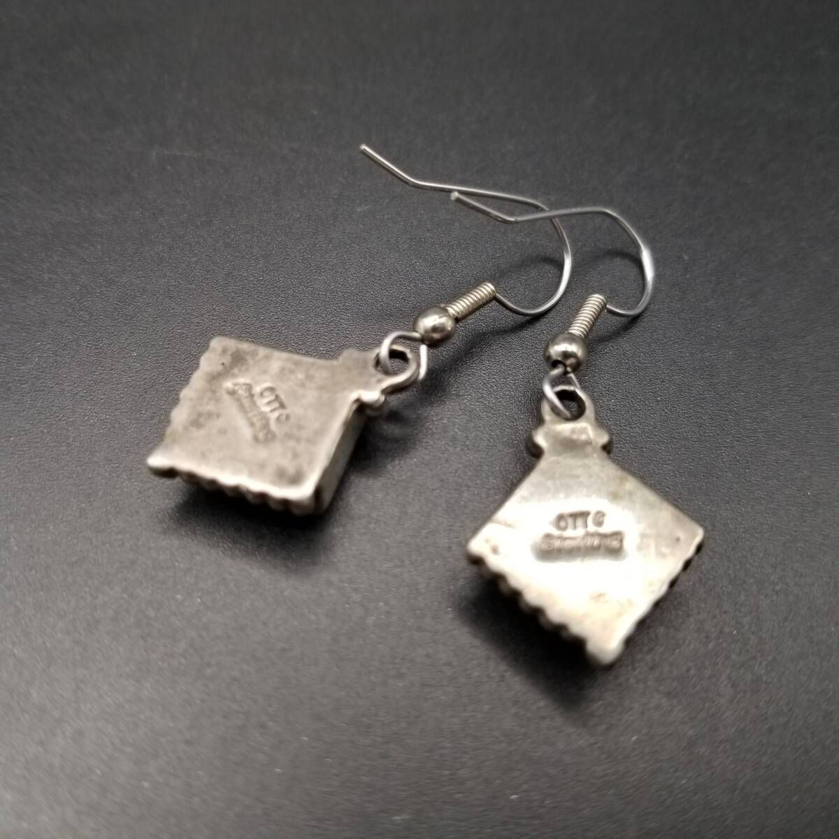 ナバホ族 Ted OTT クリソコラ スクエア 925 シルバー ヴィンテージ