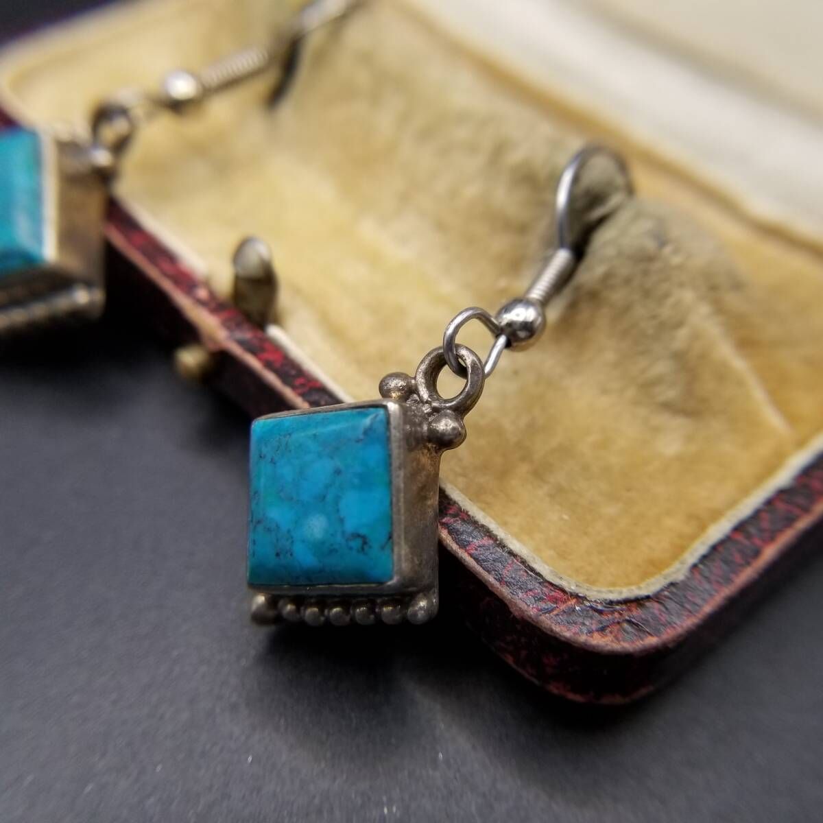 ナバホ族 Ted OTT クリソコラ スクエア 925 シルバー ヴィンテージ