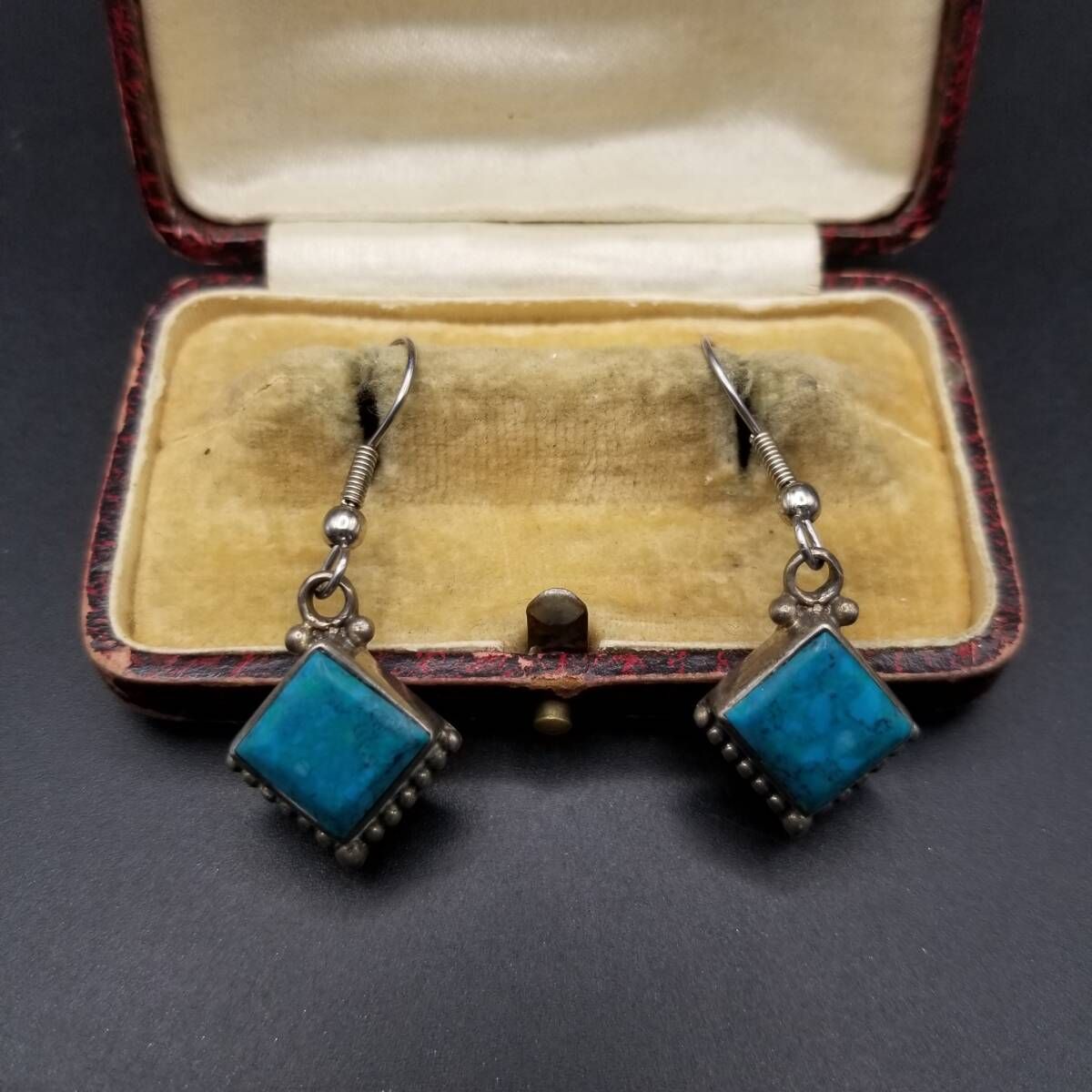 ナバホ族 Ted OTT クリソコラ スクエア 925 シルバー ヴィンテージ