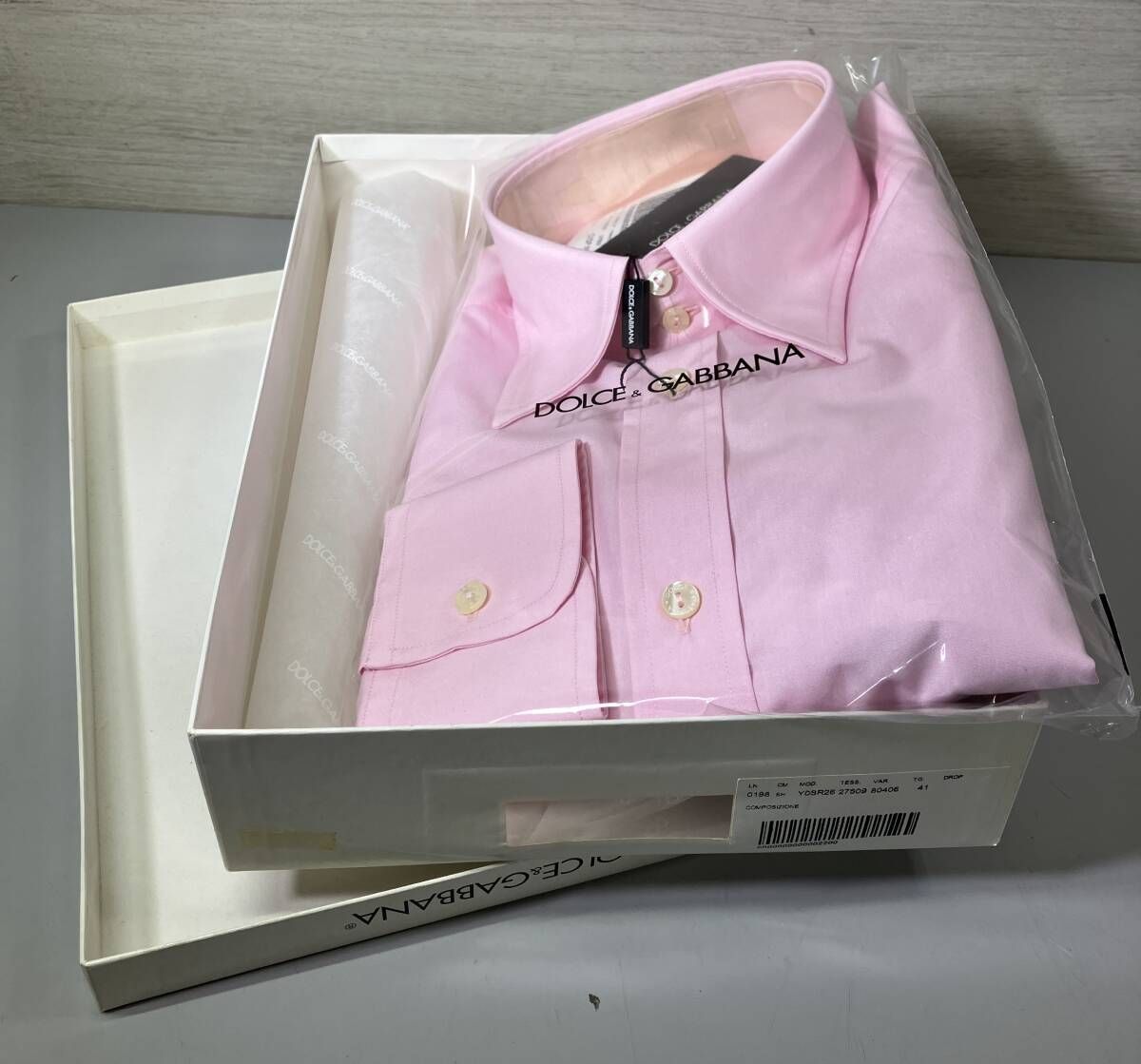 DOLCE＆GABBANA|ドルチェ＆ガッパーナ|長袖シャツ|ドレスシャツ|ピンク