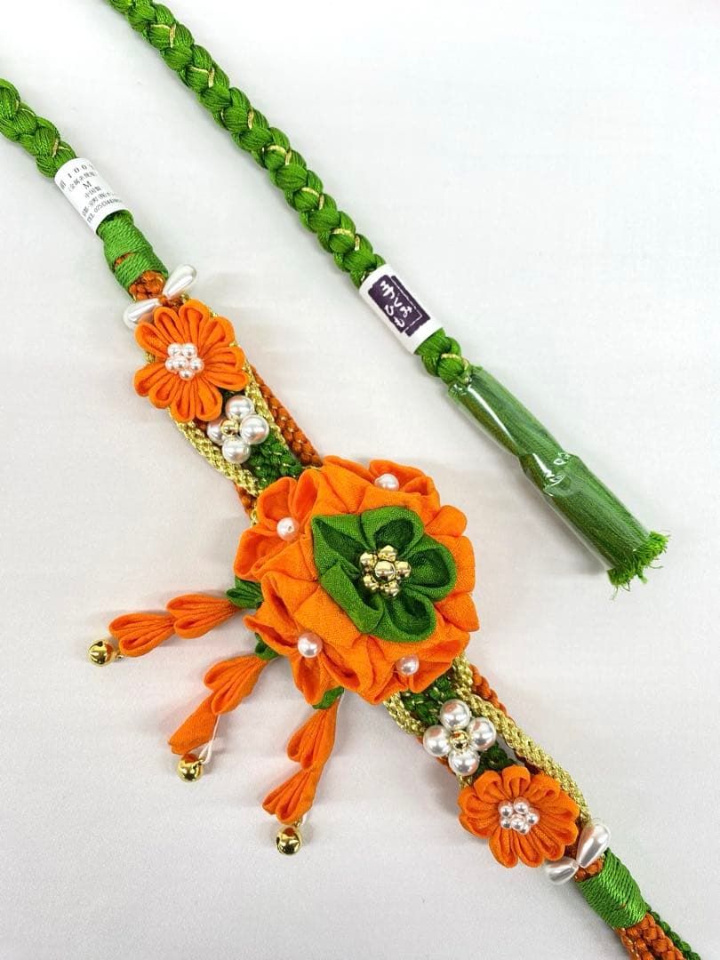 振袖用帯締め 飾り付き つまみ細工 5本おまとめ 正絹 ♥ ww