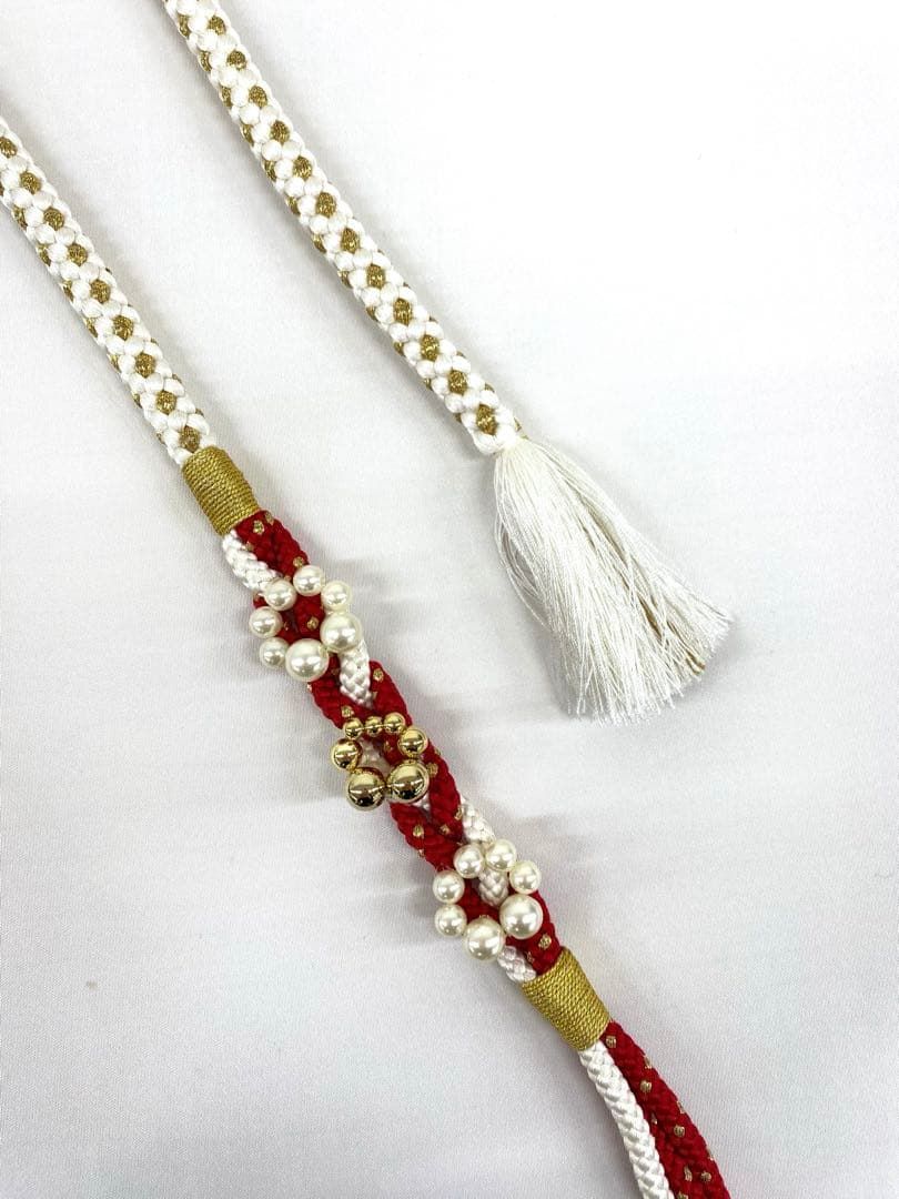  振袖用帯締め 飾り付き ちりめん細工 7本おまとめ 正絹 vv 帯締め 帯留め 帯飾り