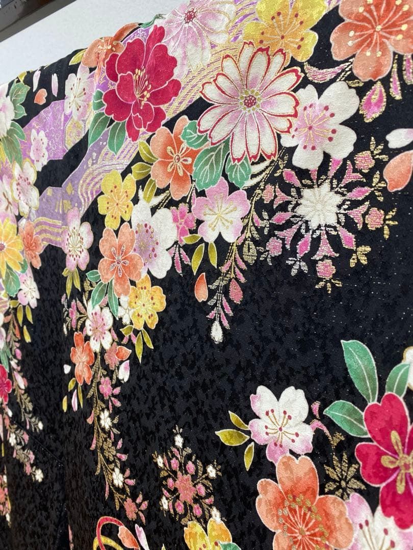 振袖 金彩 銀通し 紋意匠 ラメ刺繍 毱身丈170 cm 撥水加工済 MO 3261