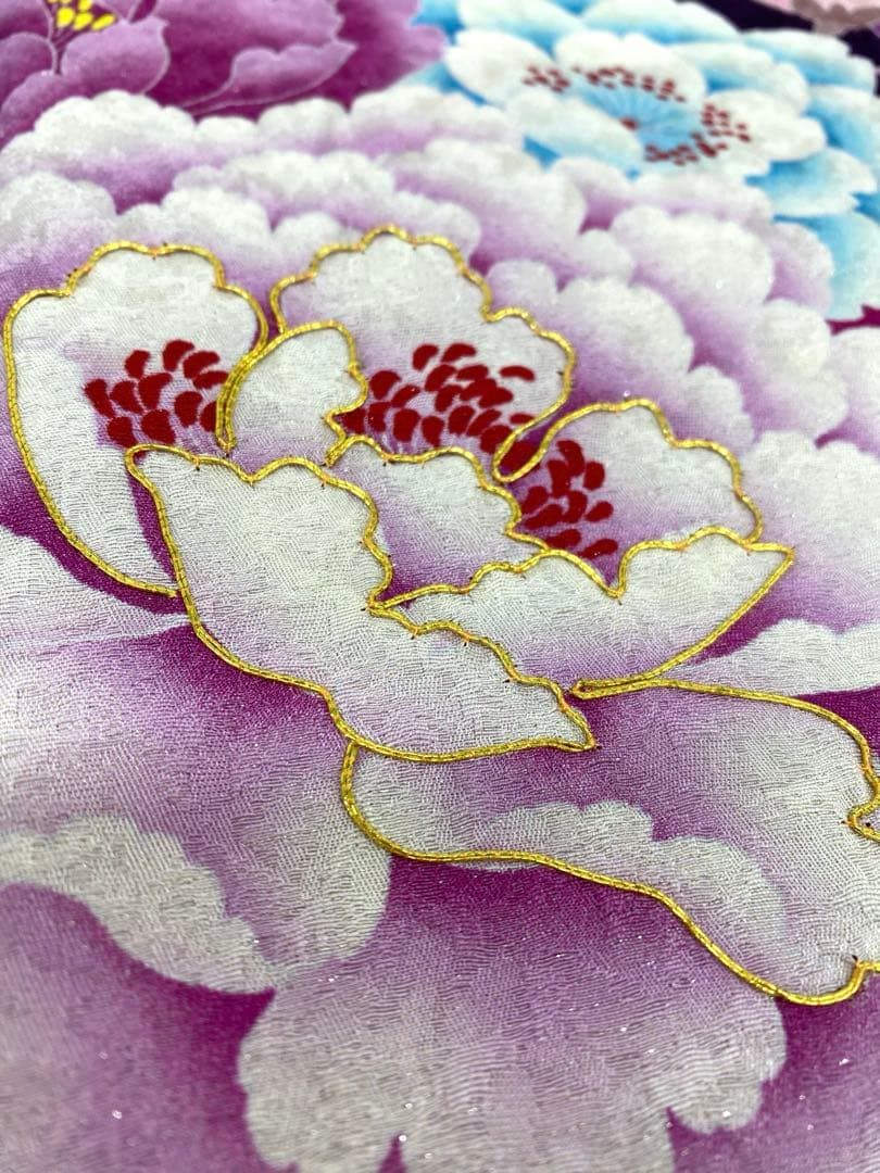  振袖 金駒 銀通し 身丈167 cm 撥水加工済 MO 3258 振袖 着物