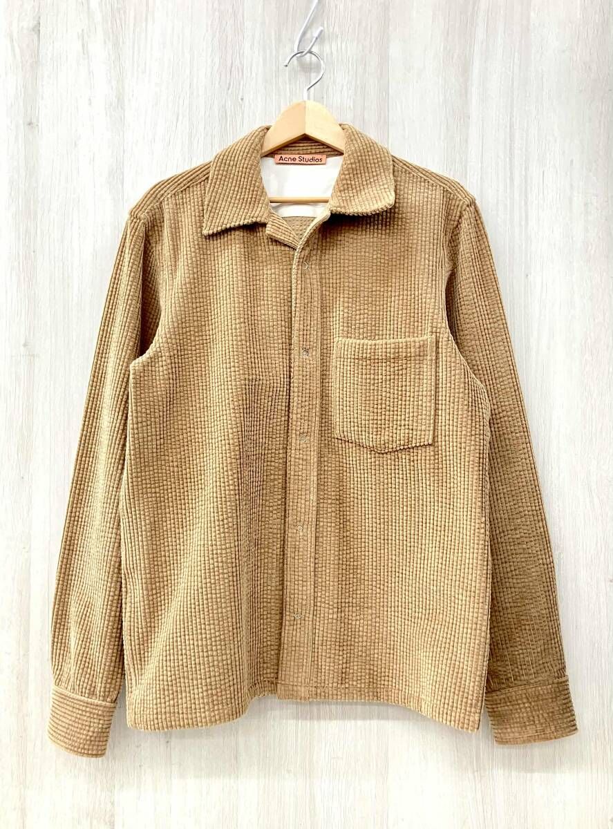 ACNE STUDIOS|アクネストゥディオズ|長袖シャツ|DeverCottonBlendCorduroyOvershirt|ベージュ|サイズ46