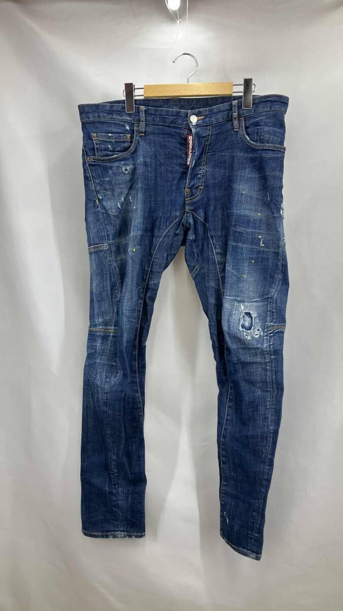 ディースクエアード ジーンズ ダメージ加工 サイズ48 インディゴ 通年