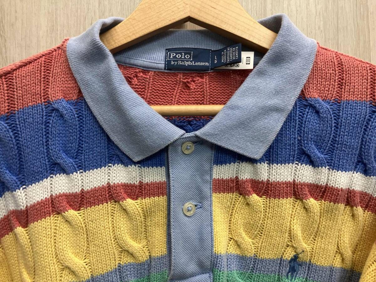 ケーブルニットコットンロングスリーブ マルチカラー