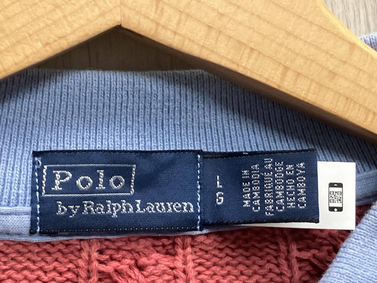  POLO RALPH LAUREN ポロ ラルフローレン サイズL ケーブルニットコットンロングスリーブ マルチカラー その他 小物