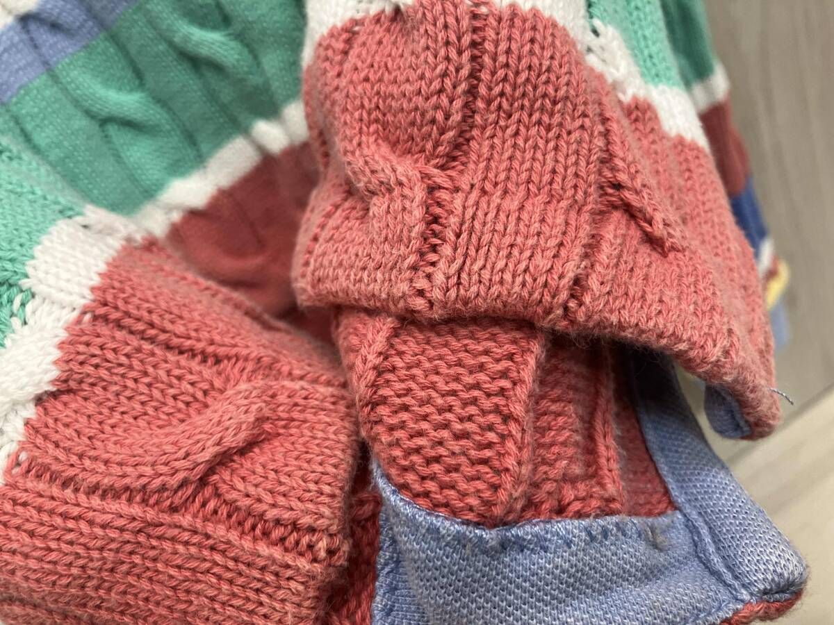 ケーブルニットコットンロングスリーブ