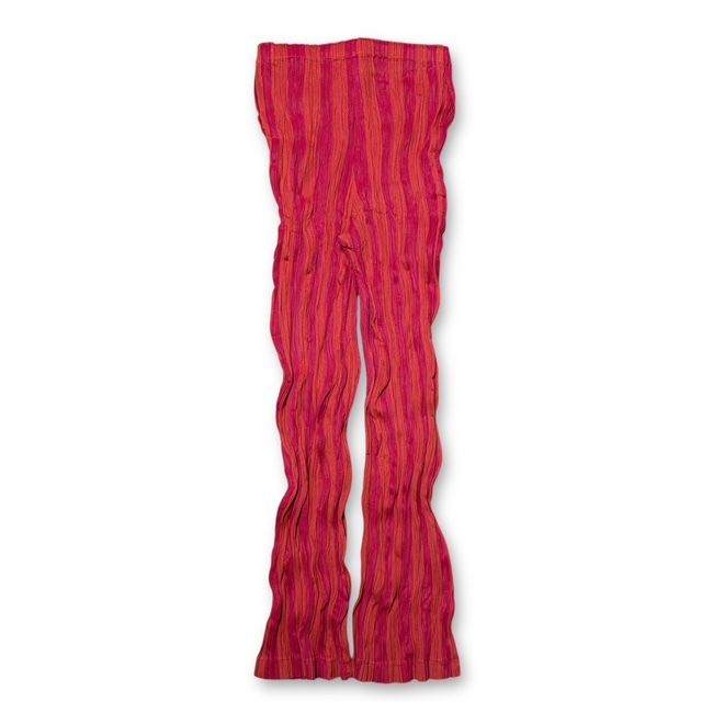 24 ss PLEATS PLEASE シワプリーツストライプパンツ サイズ4 ピンク系ストライプ プリーツプリーズ