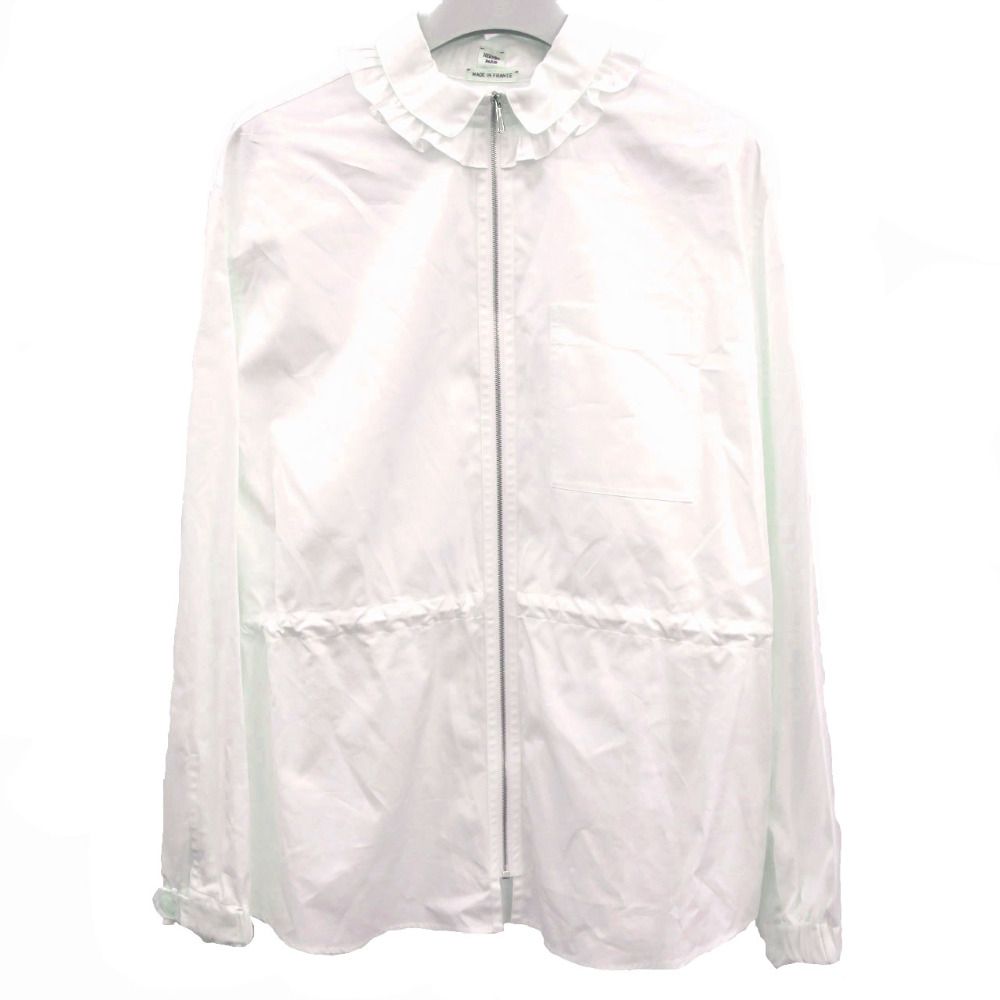 未使用品 エルメス プリーツ フリル ジップアップ オーバーシャツ
