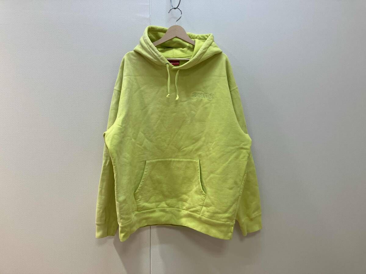 Supreme シュプリーム Smurfs Hooded Sweatshirt スマーフ フーデッド スウェットシャツ パーカー サイズXL 黄緑 メンズ 色褪せ汚れ有り