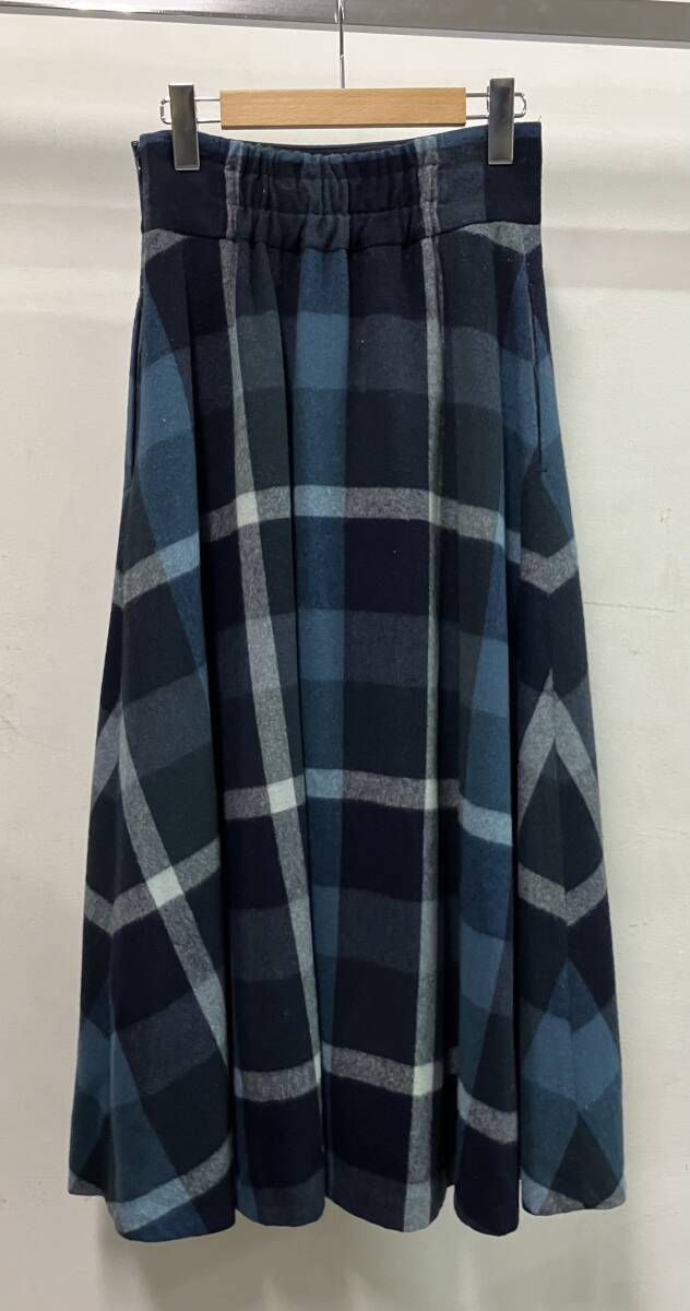 BLUE LABEL ブルーレーベル クレストブリッジ スカート 55 S 61 261 29 チェック ロングスカート サイズ38 ブルー系統