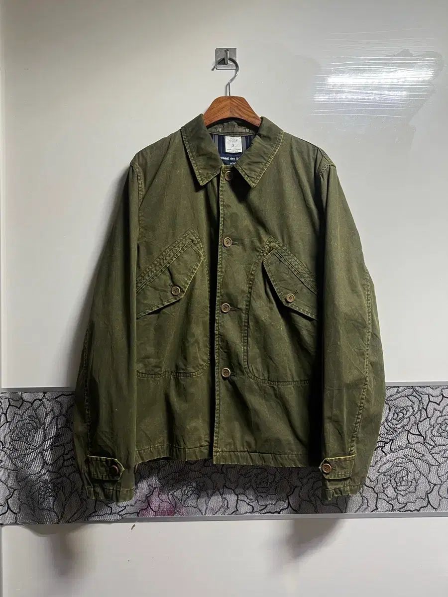 05 ss コム デ ギャルソン オム グリーン ハンティングジャケット
