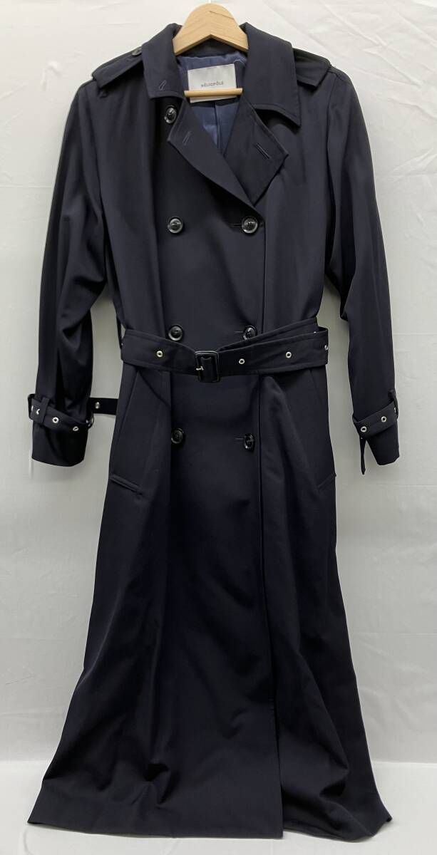 エリオポール 4186-1101 ロングコート トレンチコート 日本製 ネイビー サイズ38