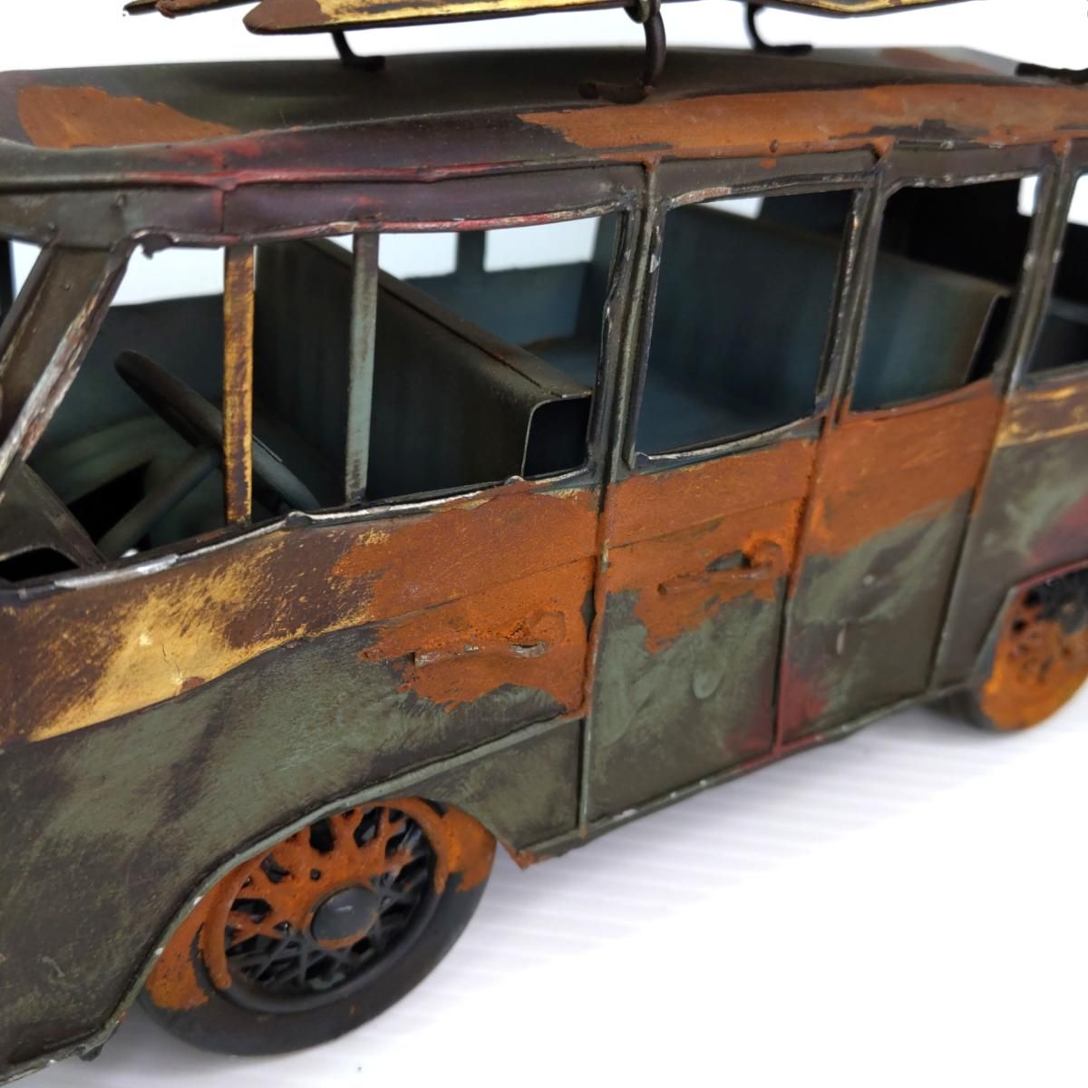  品 ヴィンテージ ブリキバス インテリア 置物〇YR 54464〇 鉛筆立て 置物 インテリア小物