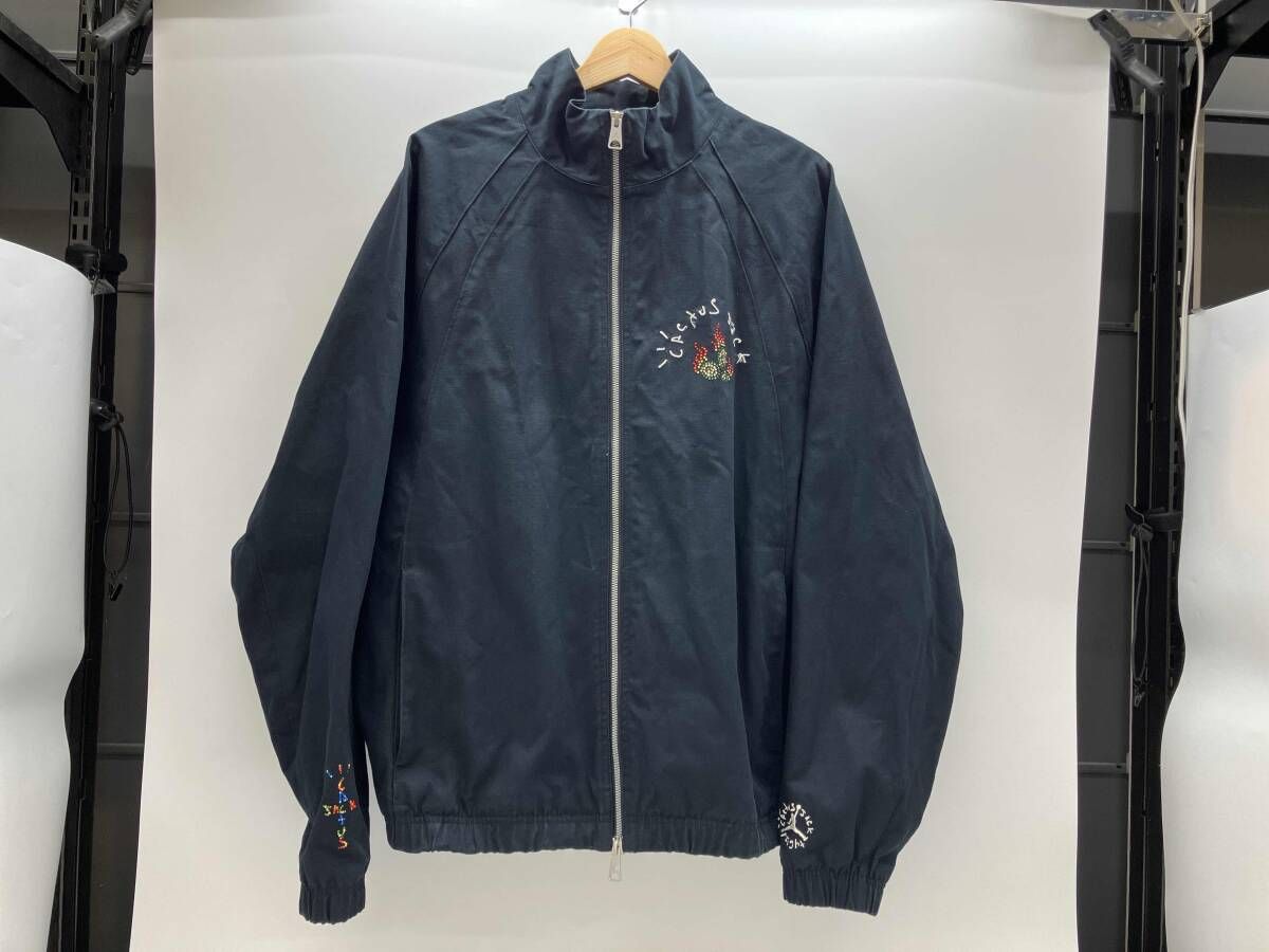 春秋 JORDAN BRAND TRAVIS SCOTT M J TS WVN ジョ ダンブランド トラヴィススコット ウ ヴンジャケット L ブラック 色褪せあり