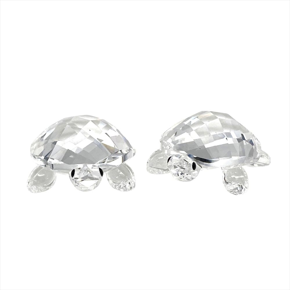 スワロフスキー SWAROVSKI ベイビータートル 2匹セット オブジェ 置物 