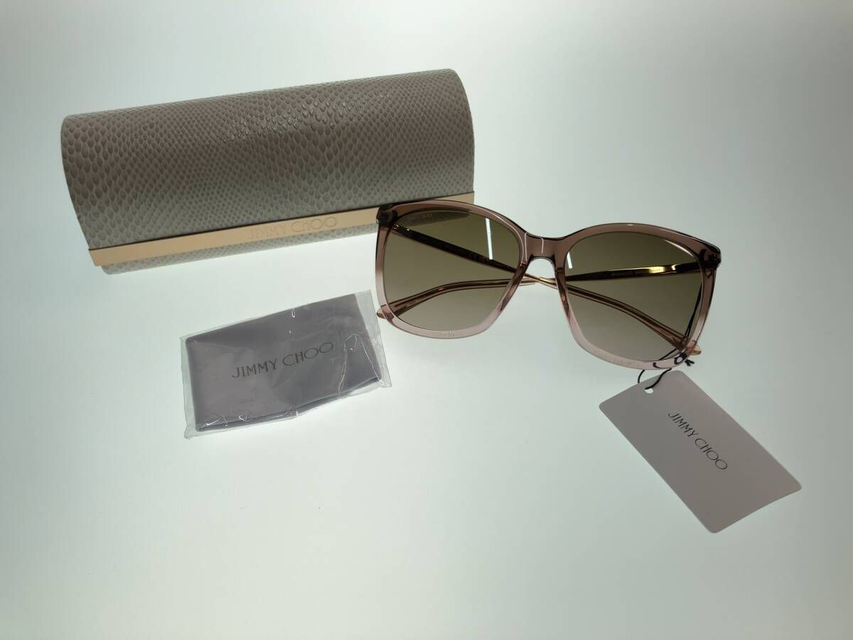 タグ付き JIMMY CHOO ジミーチュウ サングラス ケース付き クロス付き イタリア製 ライトブラウン 通年