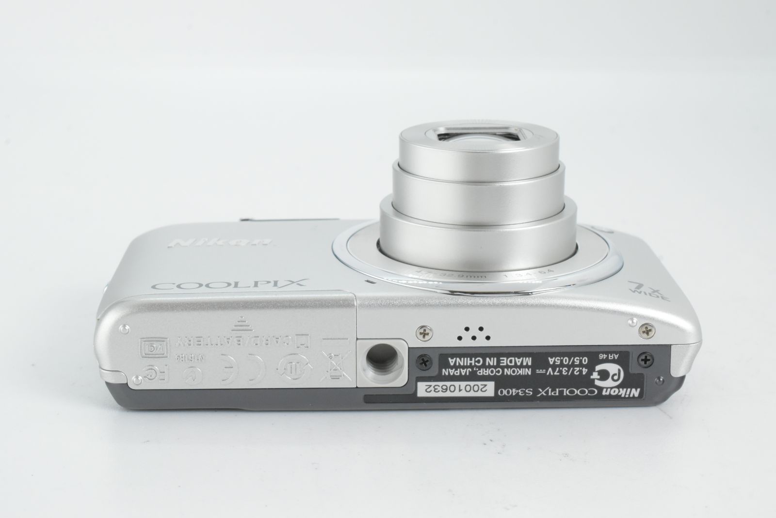 美品】Nikon Coolpix S3400 Silver Compact Digital Camera ニコン