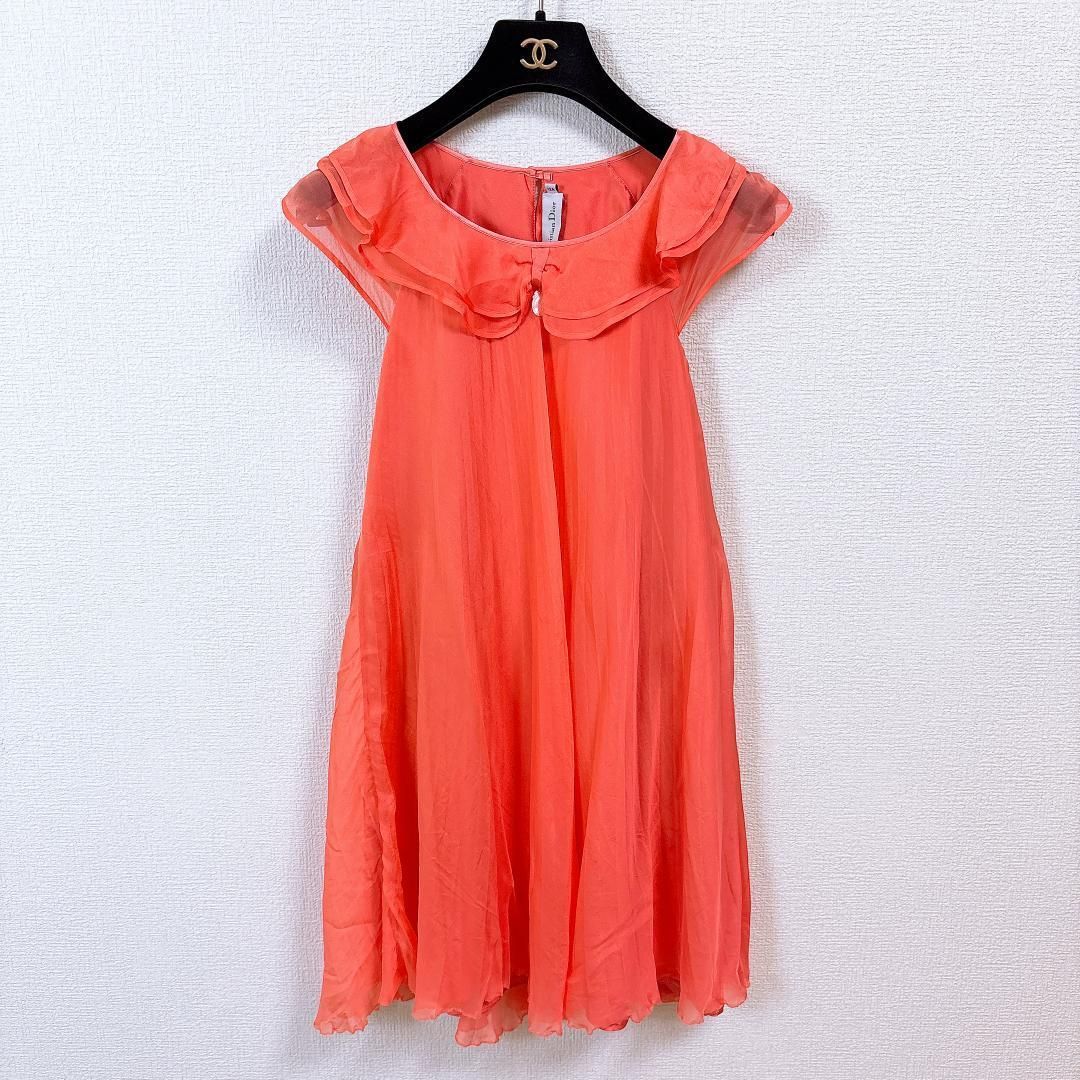 美品】クリスチャンディオール シルクワンピース フレア 12A 150
