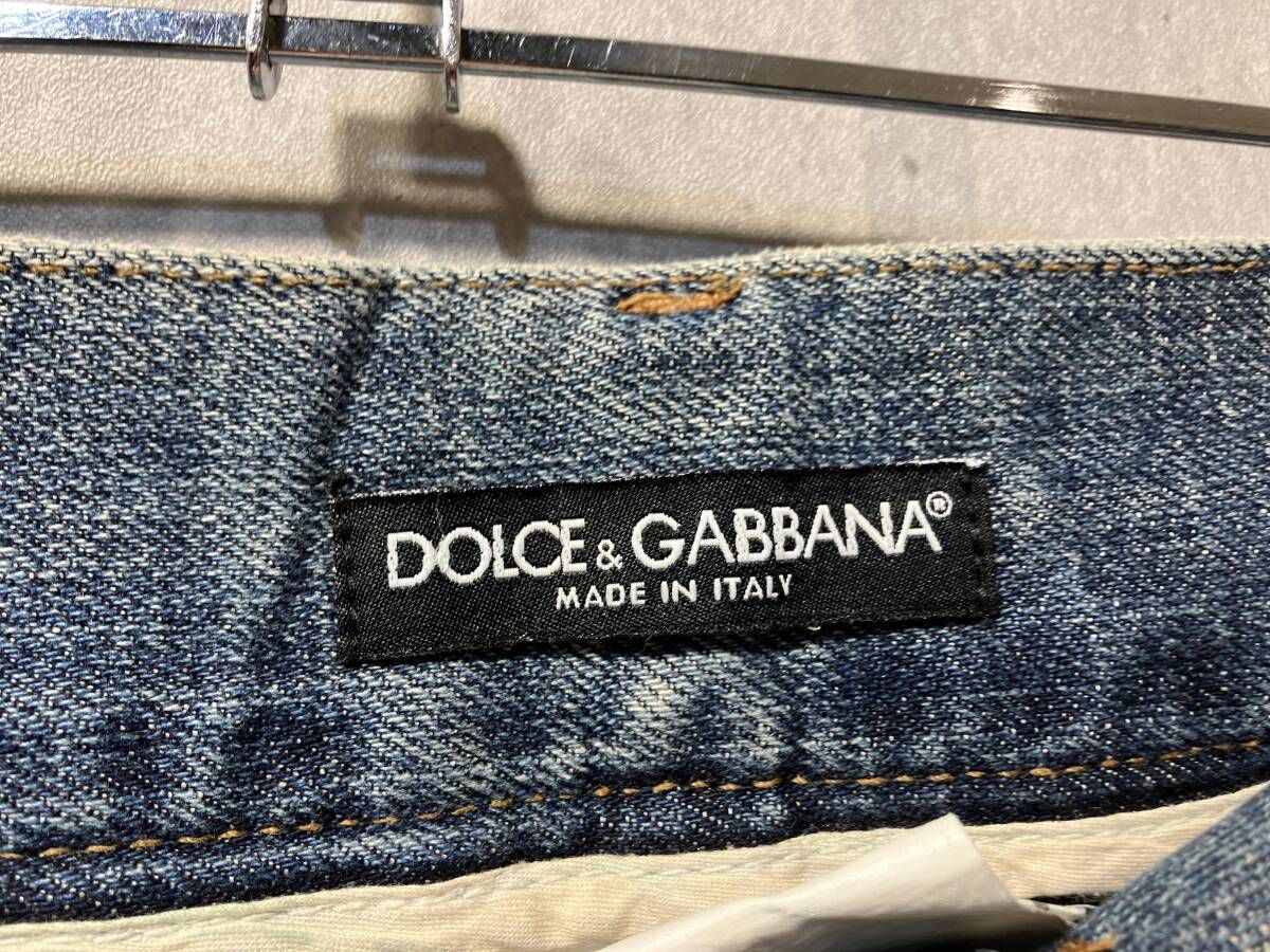 archive DOLCE & GABBANA 刺繍ロゴダメージ加工デニムパンツ サイズ48 