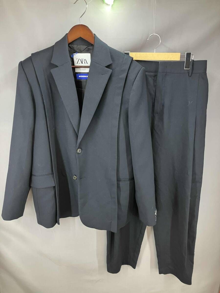 ZARA ザラ アダーエラー セットアップ スーツ ジャケット RN 77302 サイズ ジャケットM パンツ S ネイビー 通年
