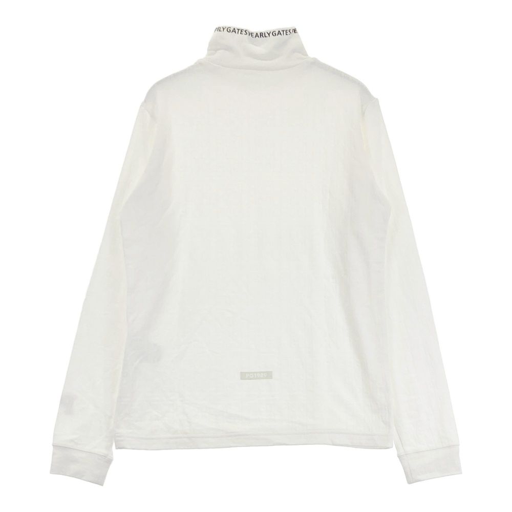サイズ 1 PEARLY GATES パーリーゲイツ 2025年 ハイネック 長袖Tシャツ 総柄 ホワイト系 ゴルフウェア レディース ストスト