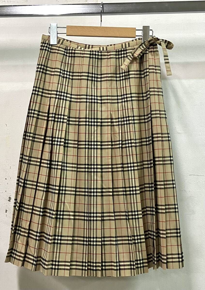 バーバリーズブルーレーベル スカート 巻きスカート サイズ38 fx 506 136 ベージュ ノバチェック プリーツ インポート