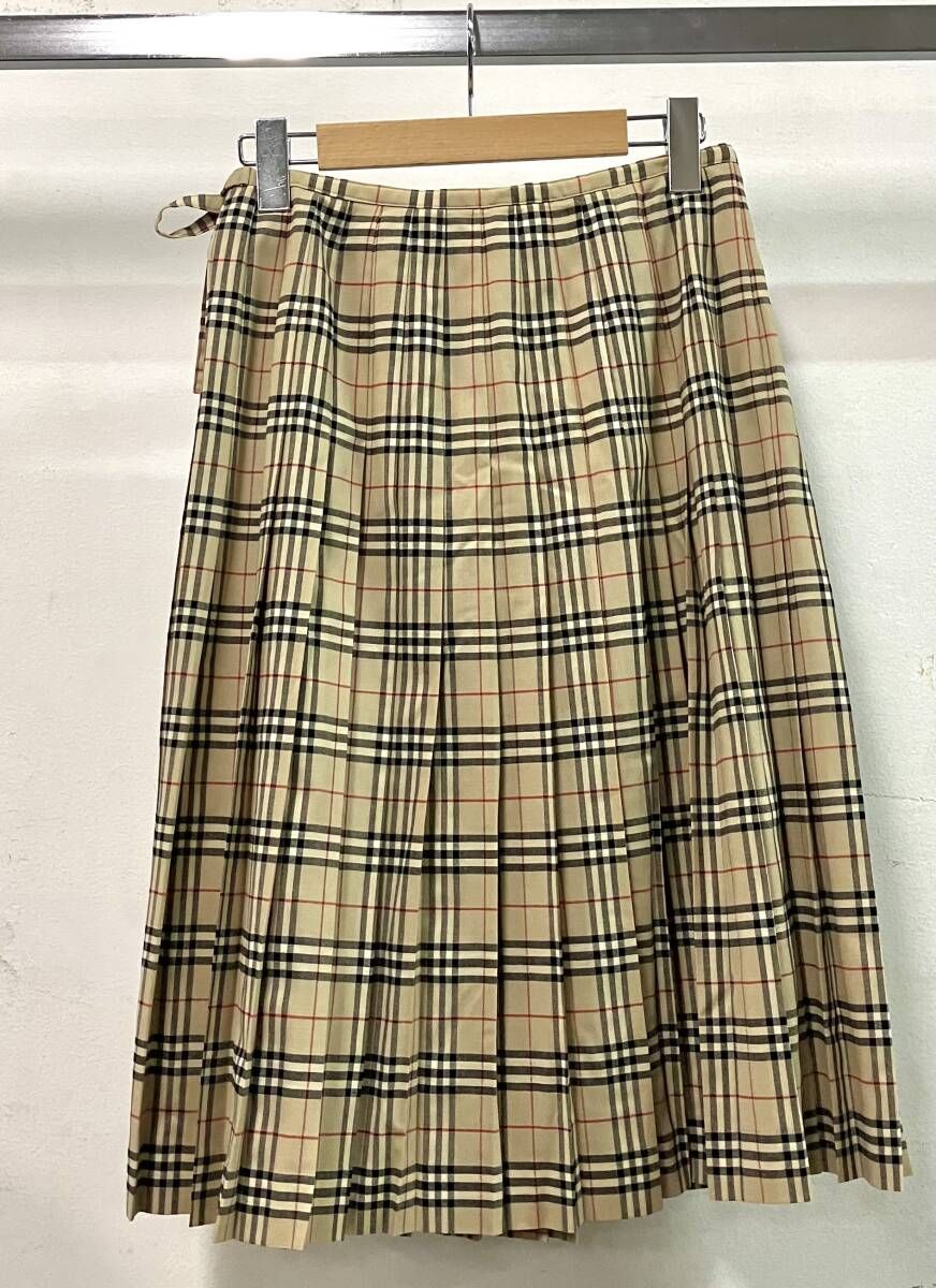 バーバリーズブルーレーベル スカート 巻きスカート サイズ38 fx 506 136 ベージュ ノバチェック プリーツ インポート