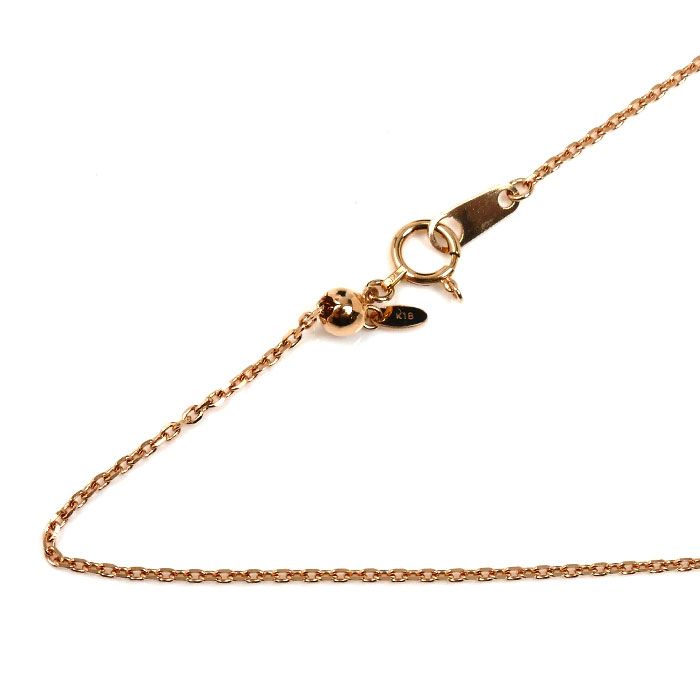 K 18 PG ピンクゴールド ネックレス 小豆 3.5 g ～50 cm フリーチェーン レディース