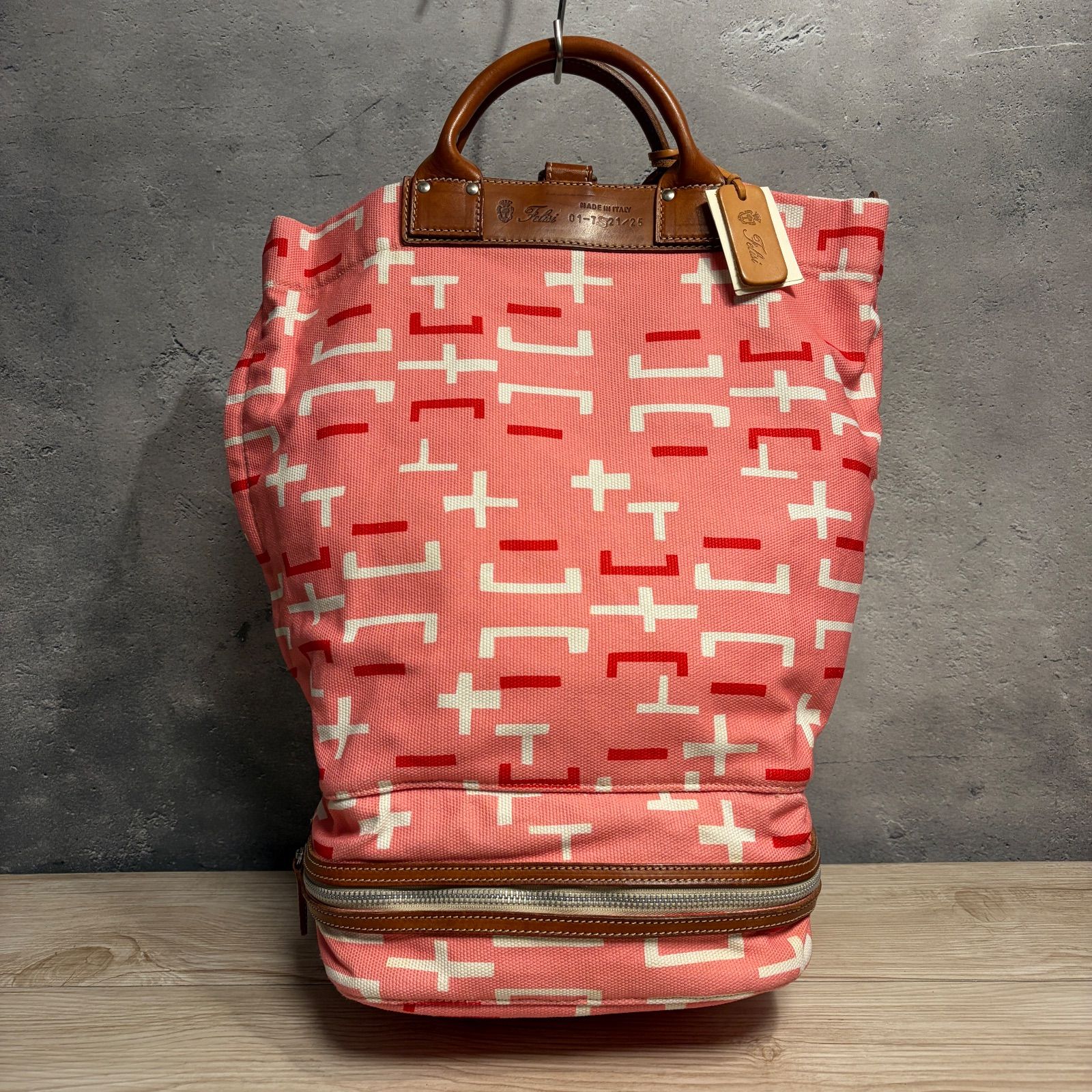 Felisi フェリージ 01-7 21|25 2 WAY トート リュック 総柄 キャンバス レザー