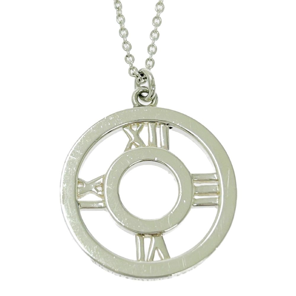 き TIFFANY-Co. ティファニー シルバー アトラス オープン メダリオン ネックレス 4.7 g 925刻印 522138