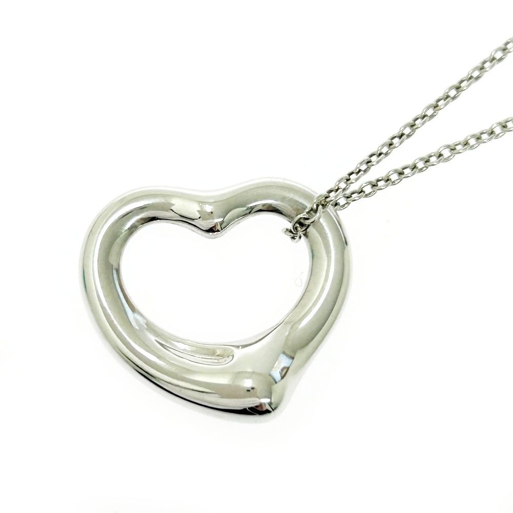 き TIFFANY Co ティファニー シルバー エルサペレッティ オープンハート ネックレス 3 g 925刻印 509968