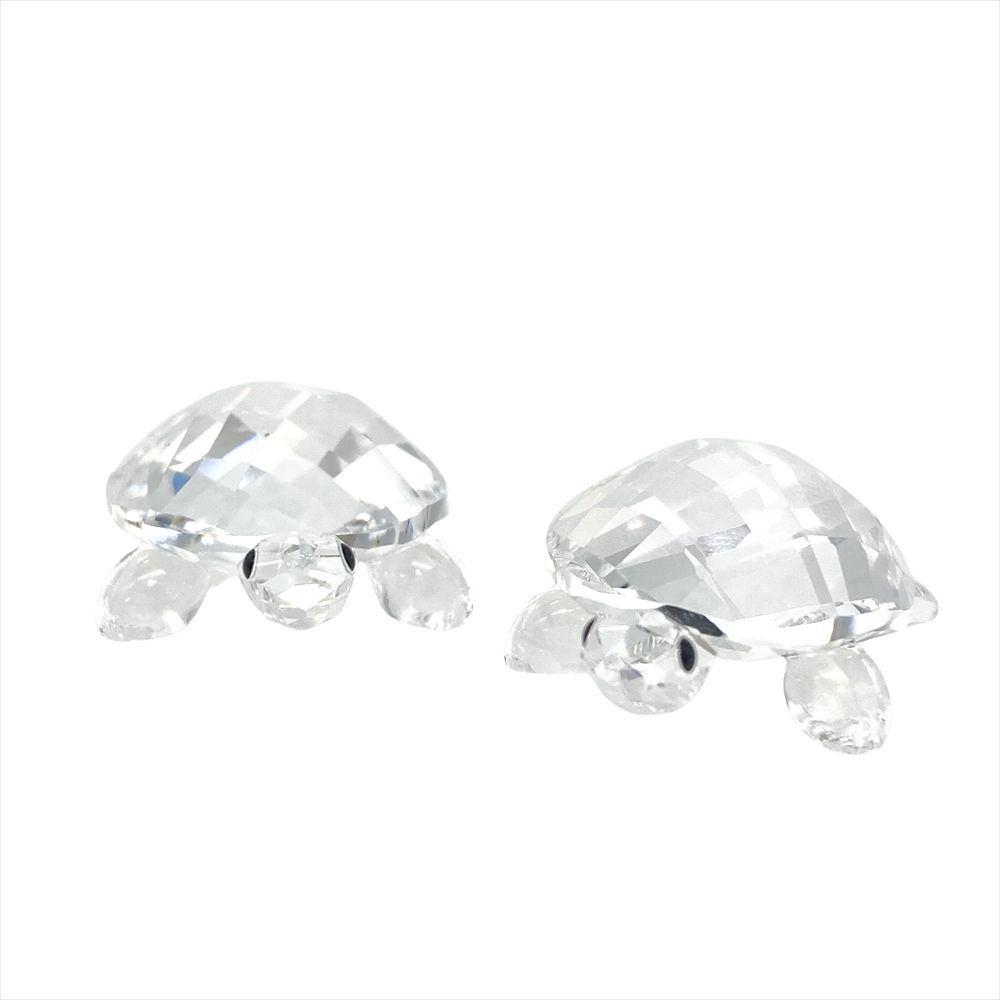 スワロフスキー ベイビータートル 2匹セット オブジェ 置物 5394564 クリア かめ