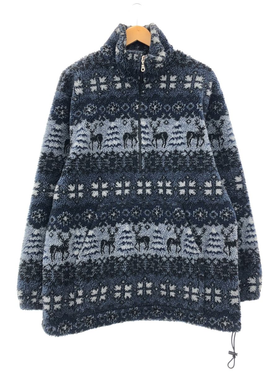 古着 90 s Woolrich ハーフジップボアフリースプルオーバー メンズ ネイビー L