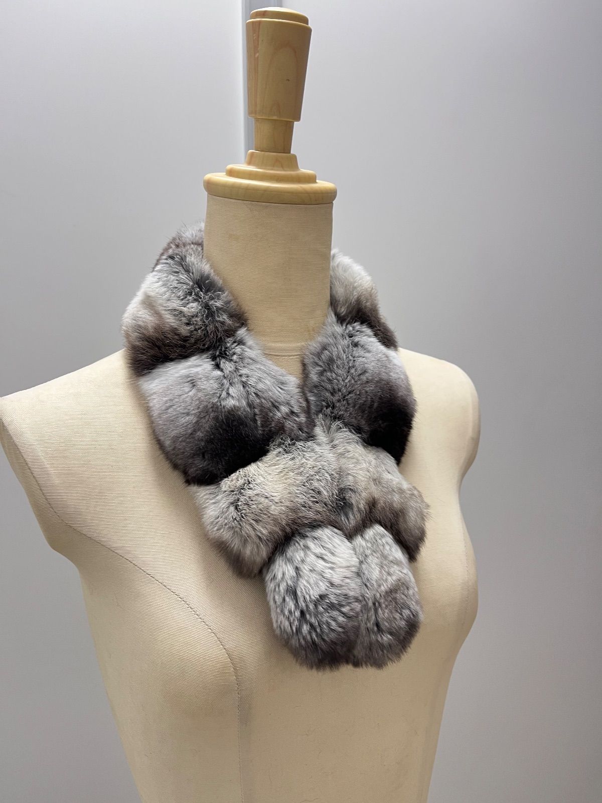 チンチラファー 襟巻き マフラー 毛皮