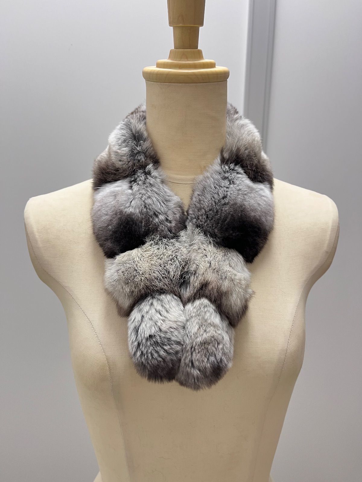 チンチラファー 襟巻き マフラー 毛皮